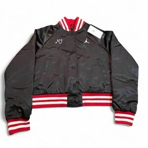Nike Women's Jordan Varsity Bomber Jacket Black/Red Size S NWT